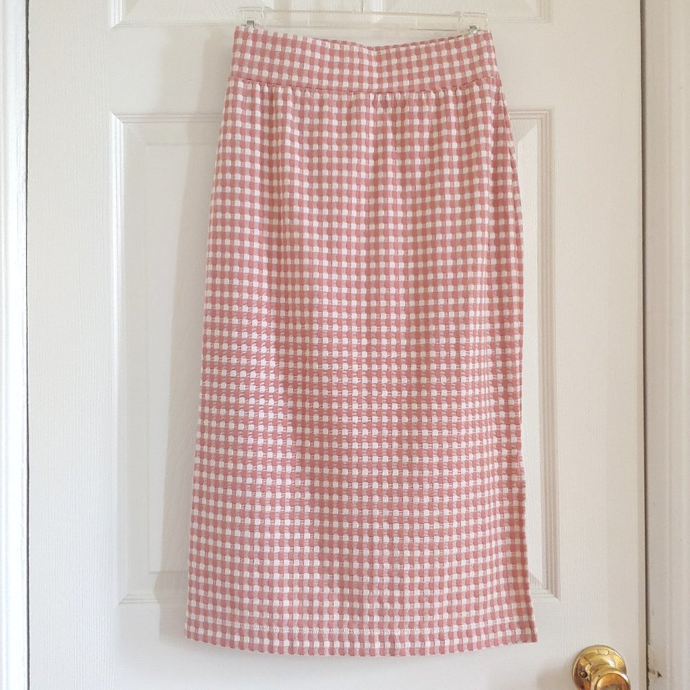 Lou & Grey Rosy Gingham Midi Skirt